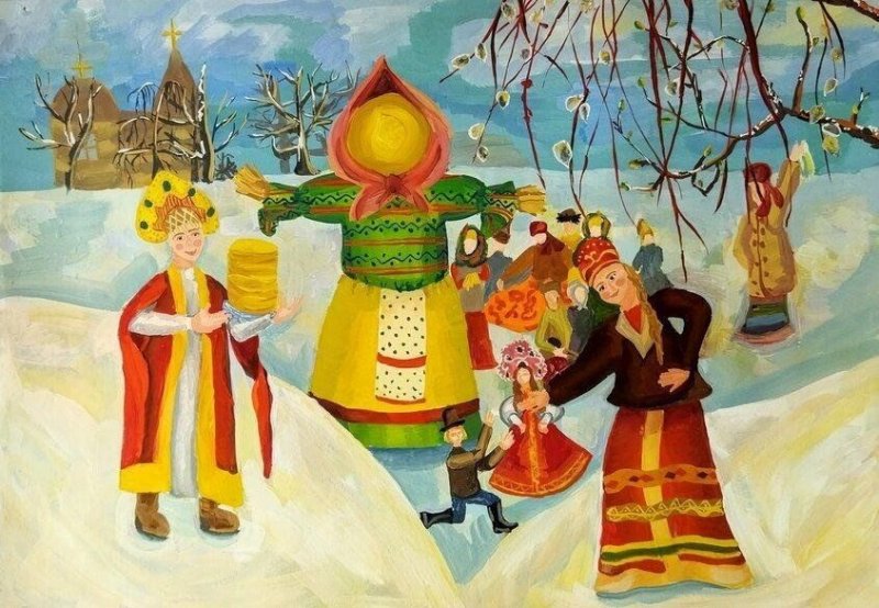 Русские народные праздники иллюстрации