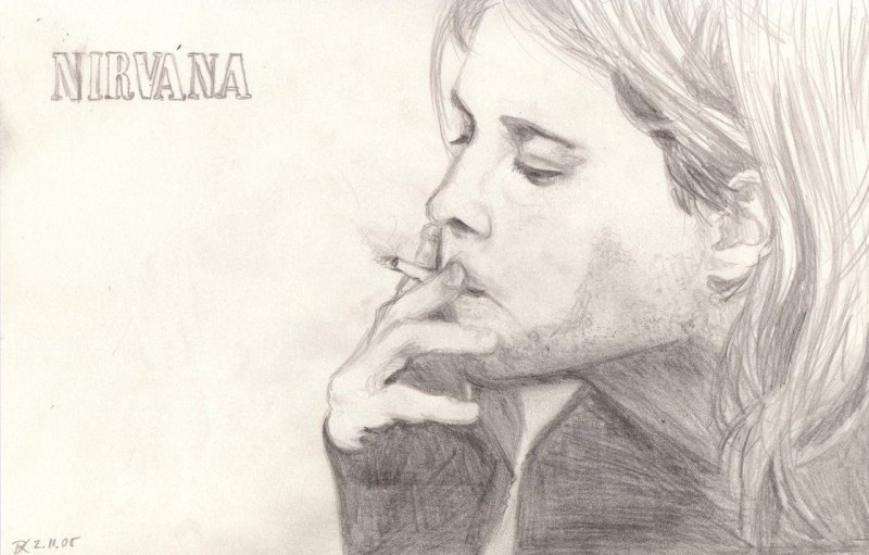 Курт Кобейн Нирвана рисунок