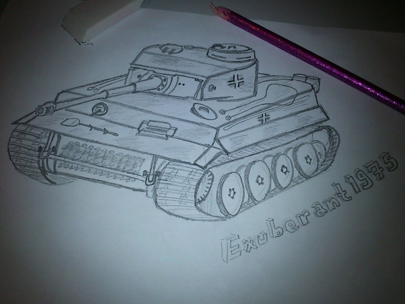 Танк карандашом