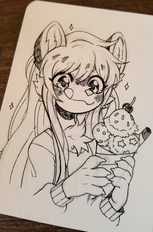 Рисования фурри в скетчбуке