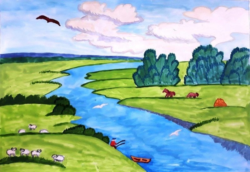 Рисование реки