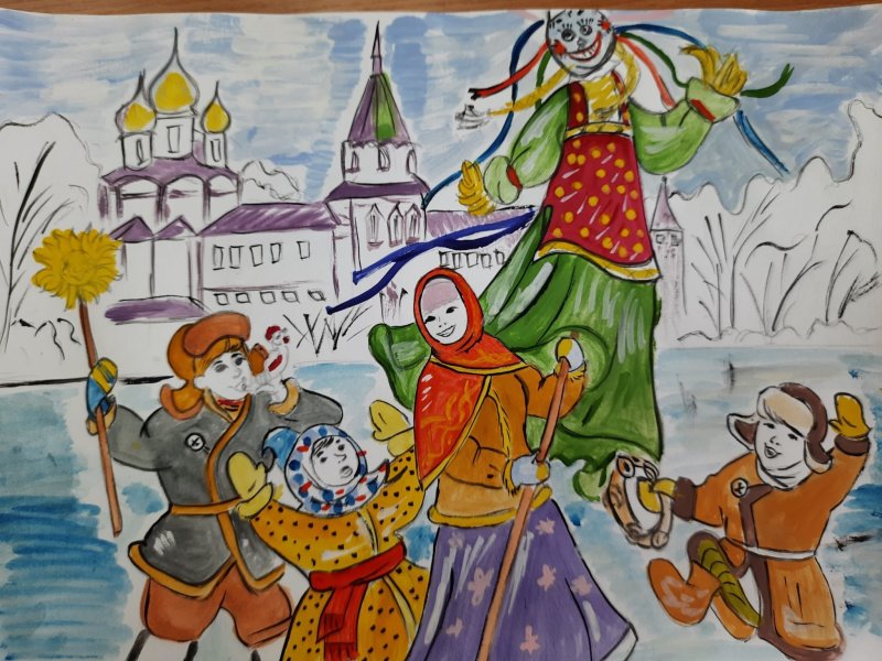 Рисунок Масленица 5 класс