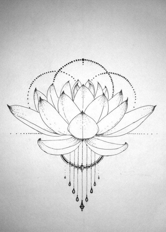 тату мандала лотос