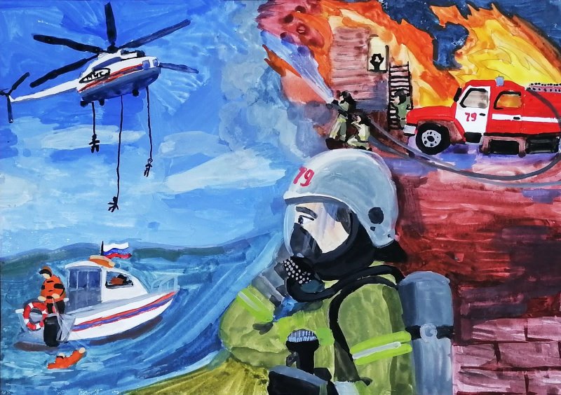Рисунок на тему спасатели МЧС