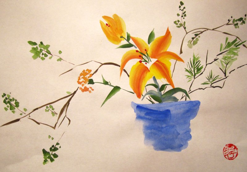 Рисунок экибаны