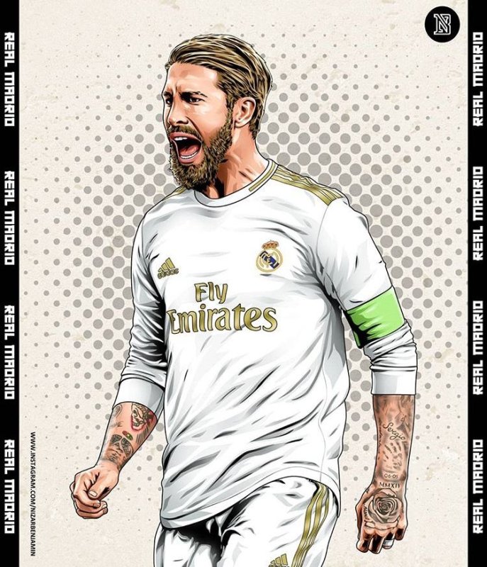 Футболист Серхио Рамос рисунок