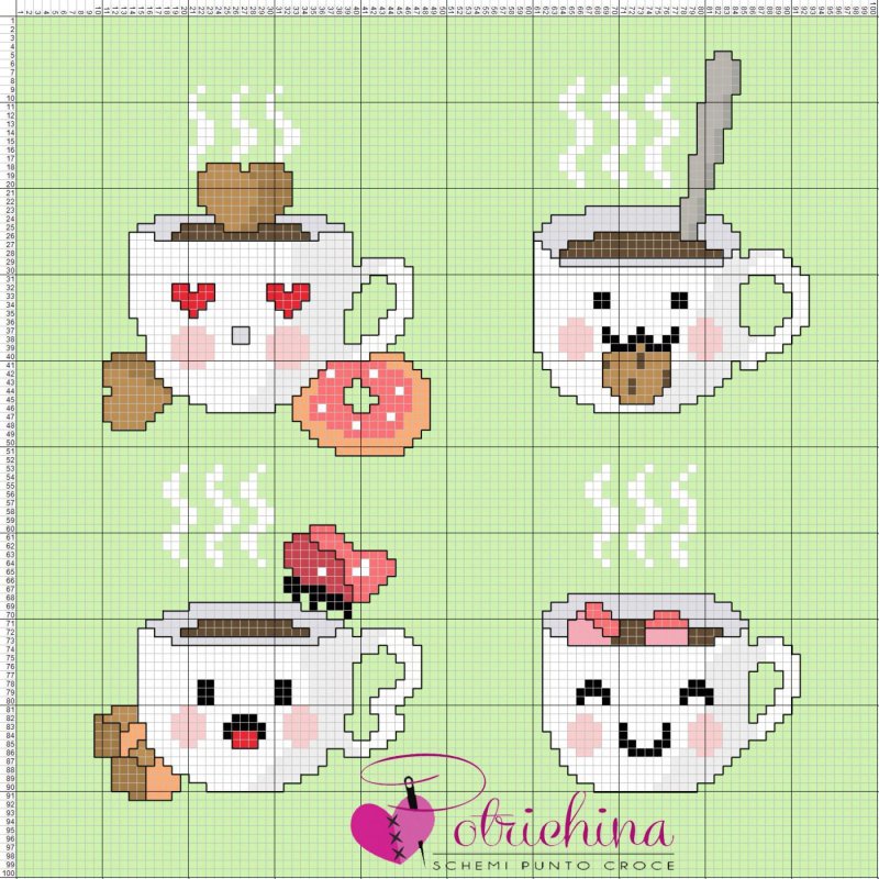 Рисунки по клеточкам маленькие еда