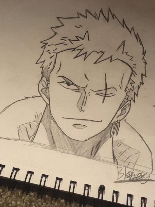 Зоро Ван Пис карандашом