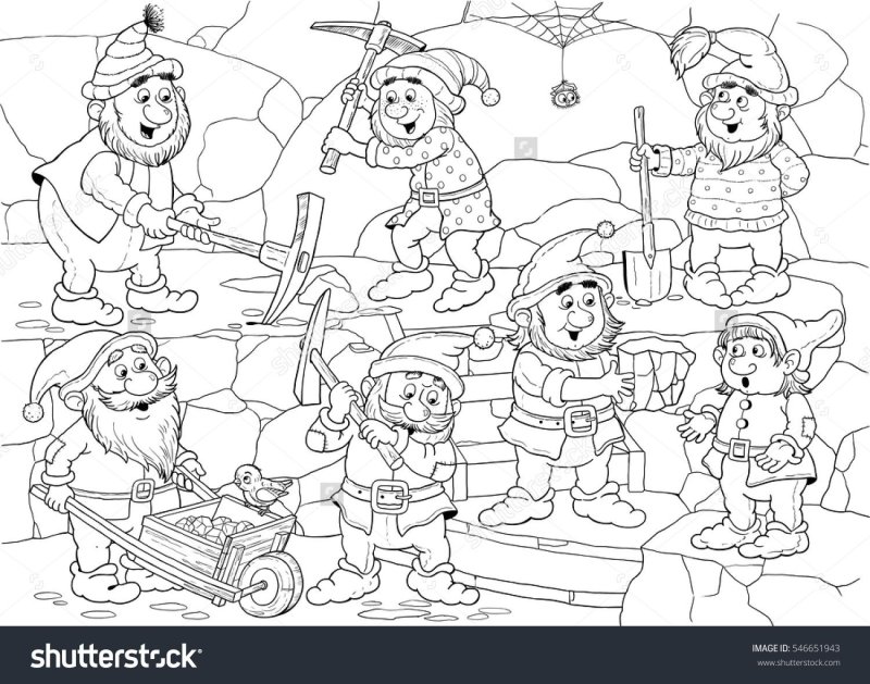 Гномик раскраска