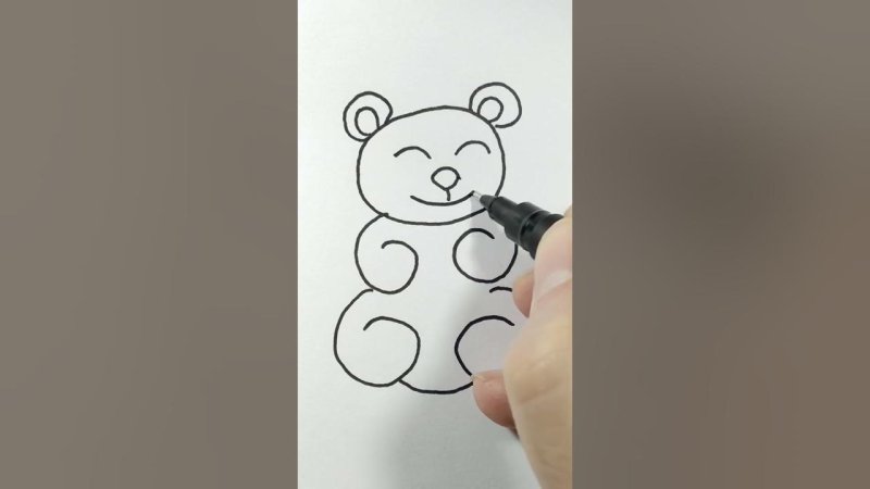 Мишка Тедди рисунок карандашом