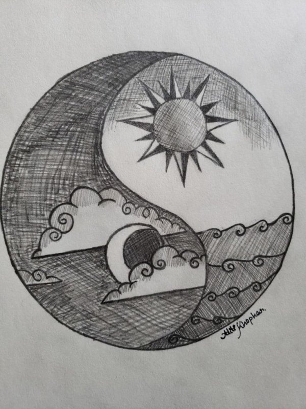 рисунки инь янь