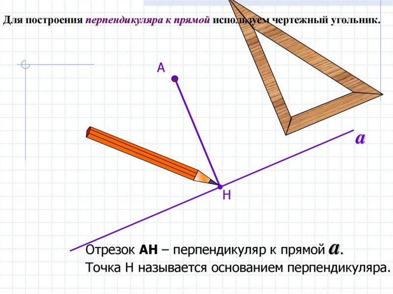 Как построить перпендикулярную прямую