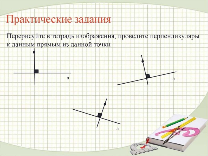 Рисунки на перпендикулярной прямой