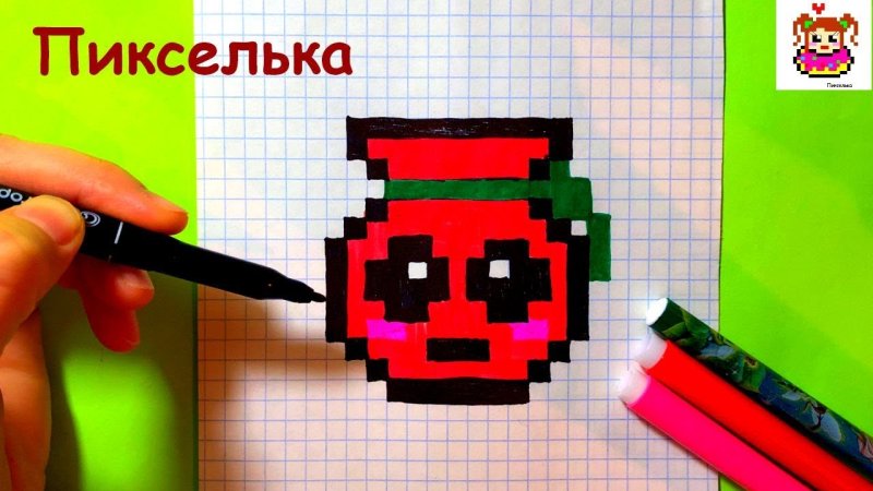 По клеточкам пикселька маленькие новогодние