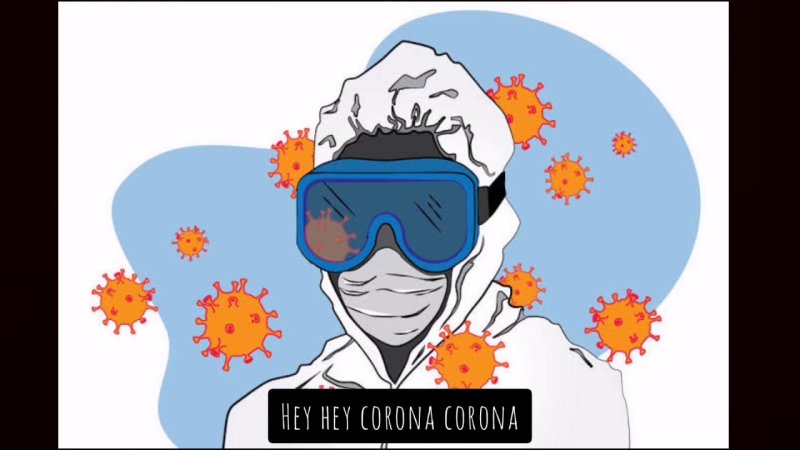 Рисунок врача и коронавируса