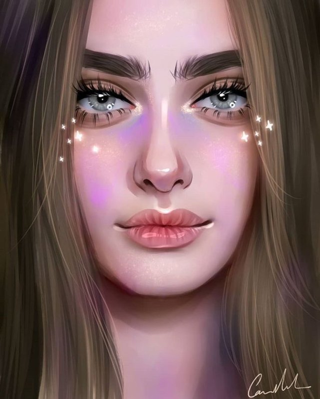 Лицо девушки арт