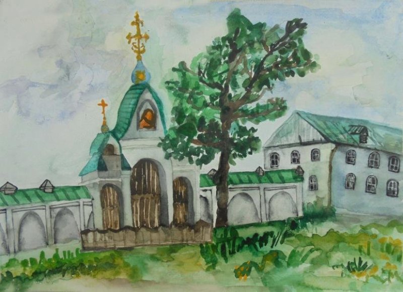 рисунок монастыря