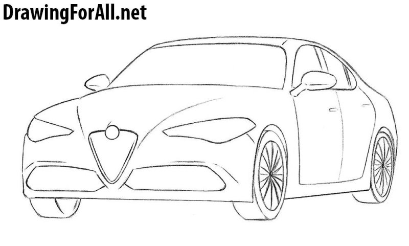 Автомобиль рисунок карандашом