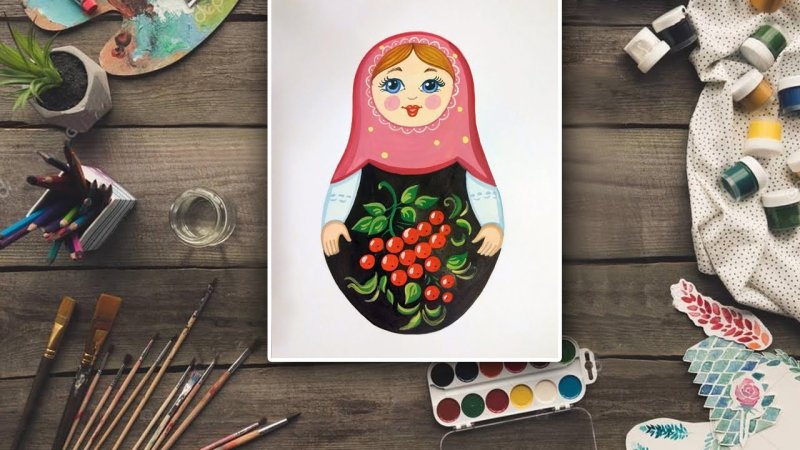 Рисование матрешки