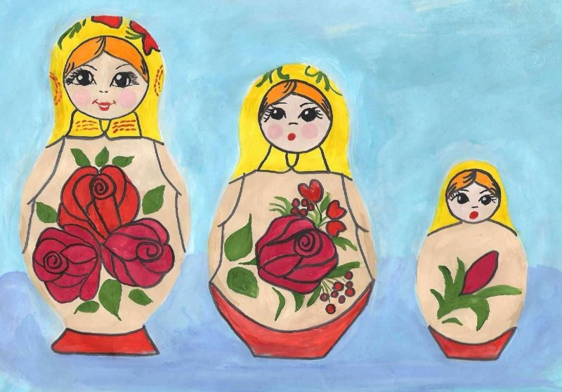Нарисовать матрешку