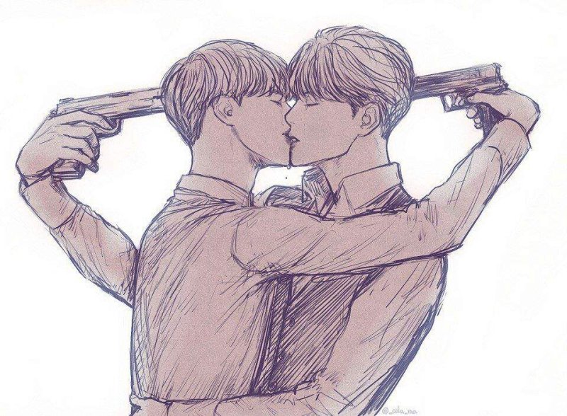 Два парня рисунок