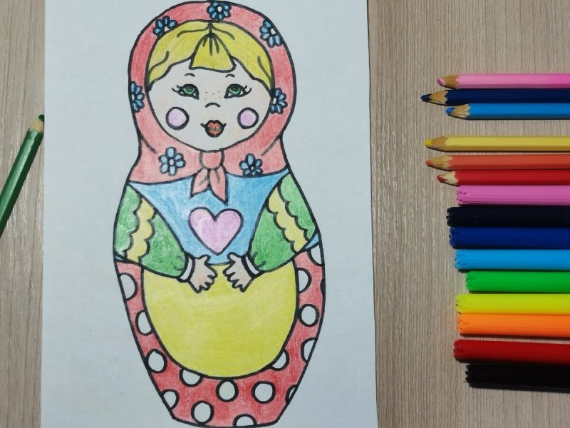 Матрешки для рисования детям
