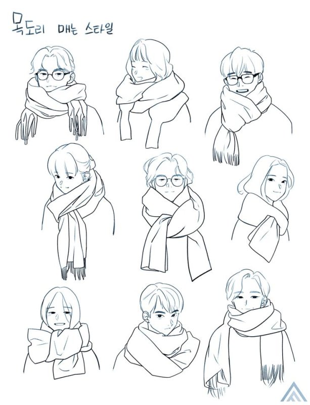 Как рисовать шарф