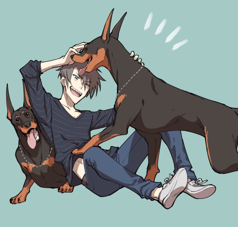 доберман и овчарка арт