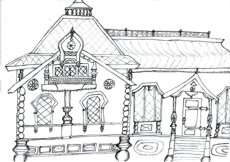 Терем раскраска