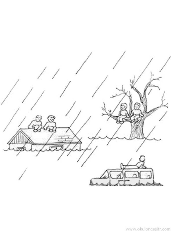 наводнение раскраска для детей