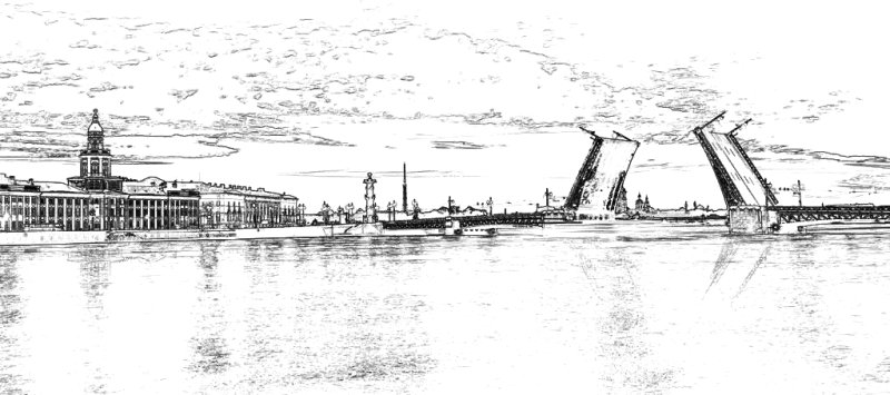 Рисование разводные мосты