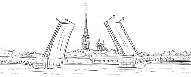 Развод мостов с Петропавловской крепости