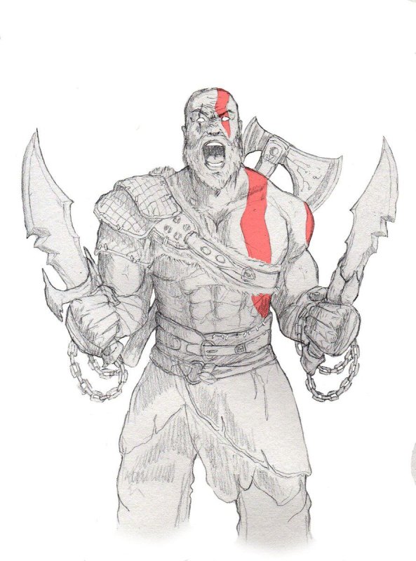Кратос God of War раскраска