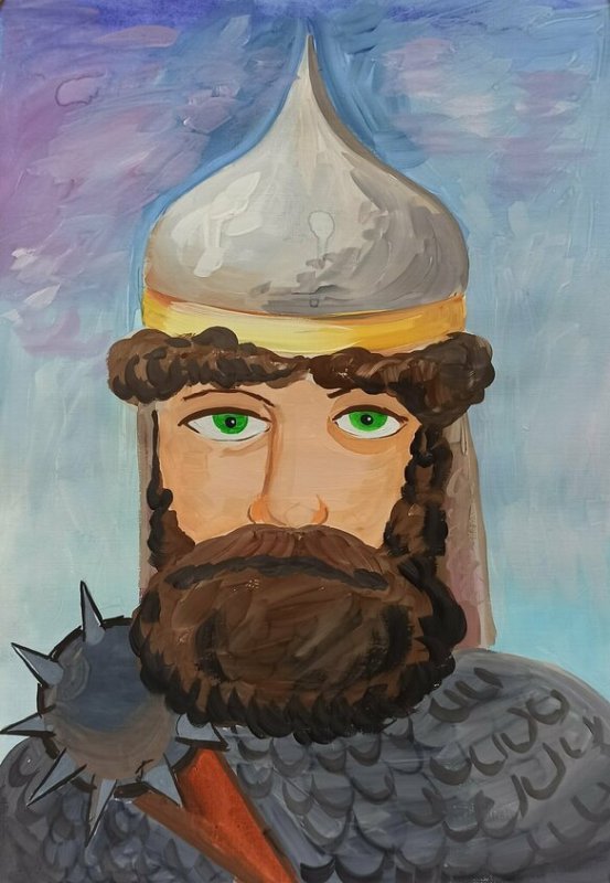 Рисование портрета богатыря