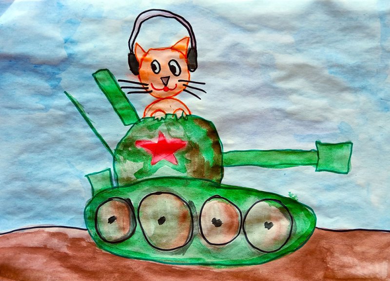 Детский рисунок танка