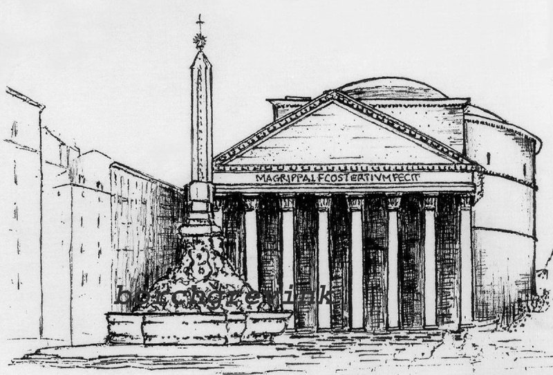 Рисунок древний Рим Пантеон