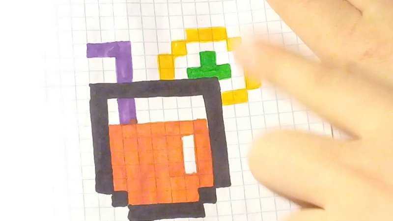 Рисунки по клеточкам маленькие коктейли