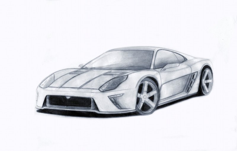 Автомобиль рисунок карандашом