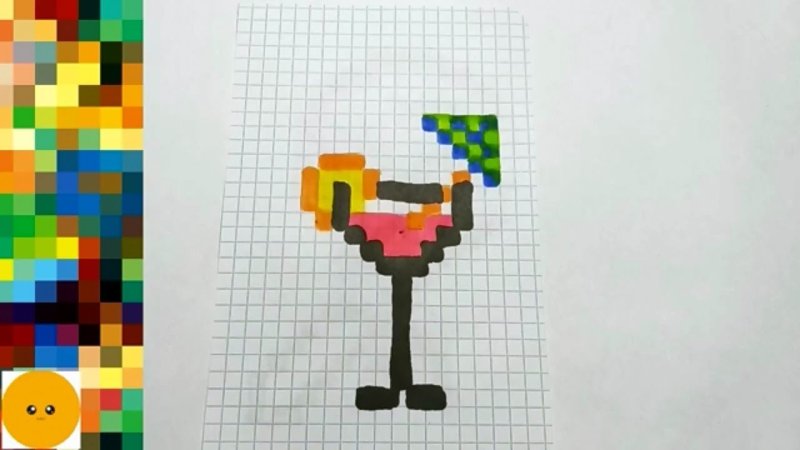 Срисовывать напитки по клеточкам