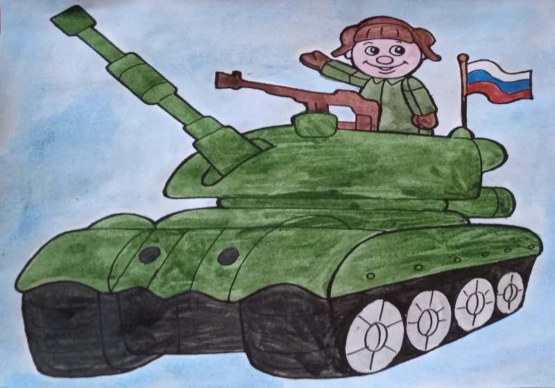 Танк рисунок детский