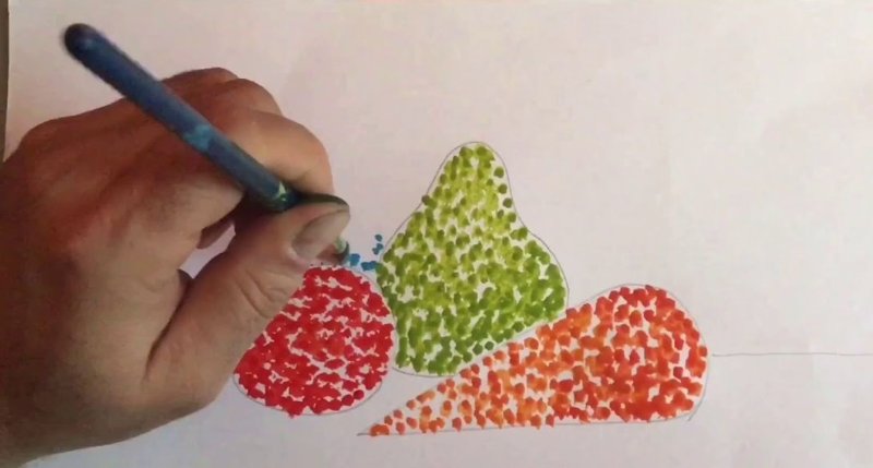 Пуантилизм для дошкольников натюрморт