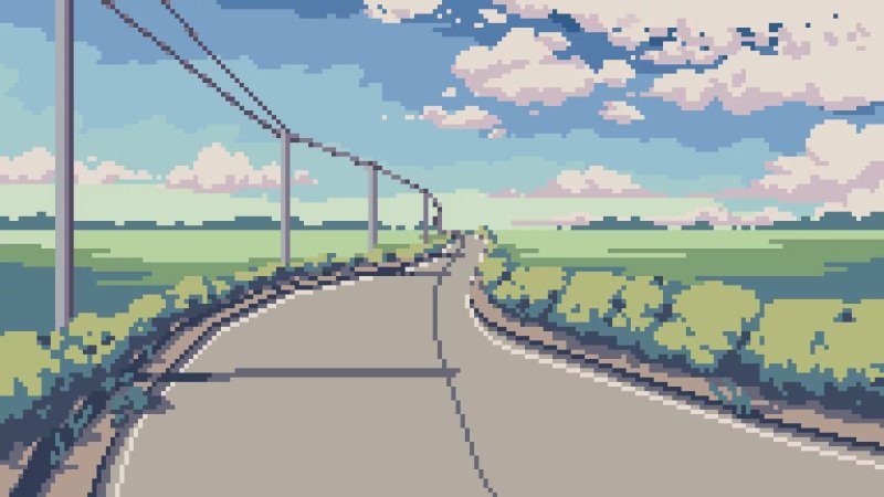 дорога пиксель арт