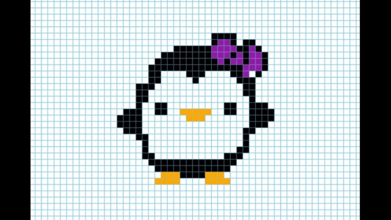 Пингвинчик по клеточкам