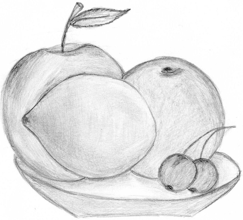 Рисунок фруктов карандашом