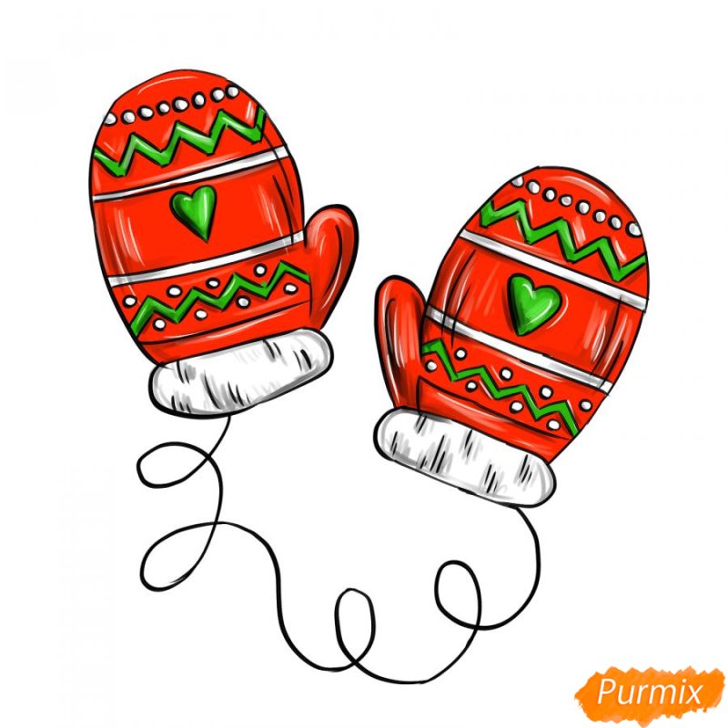 Варежка с узором рисунок