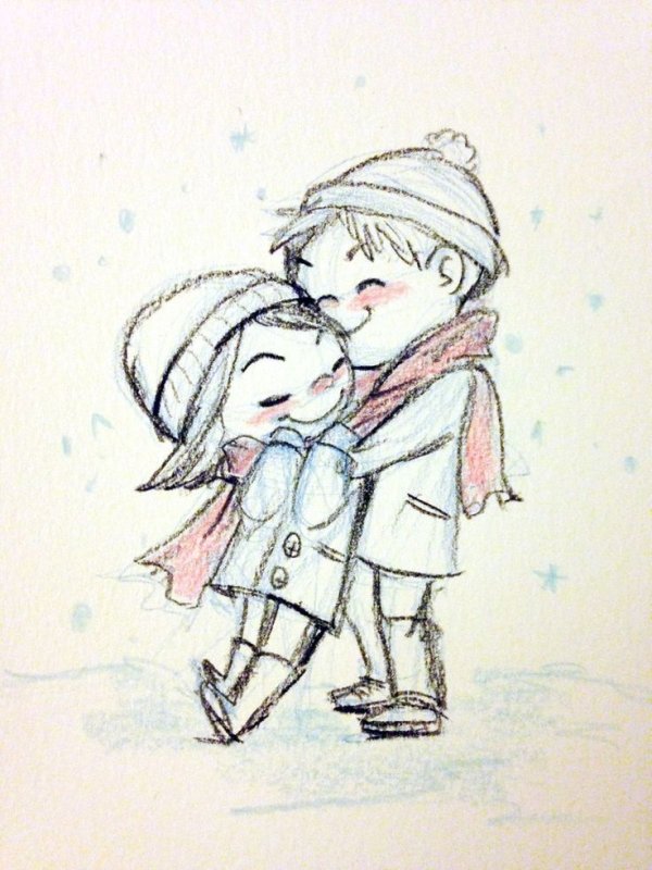 Влюбленные рисунок