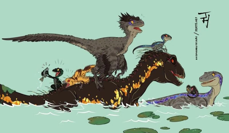 Шип индораптора и Блю