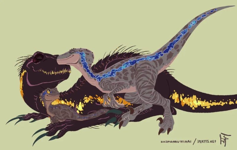 Шип индораптора и Блю