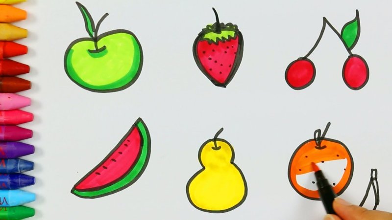 Рисунки для срисовки фрукты
