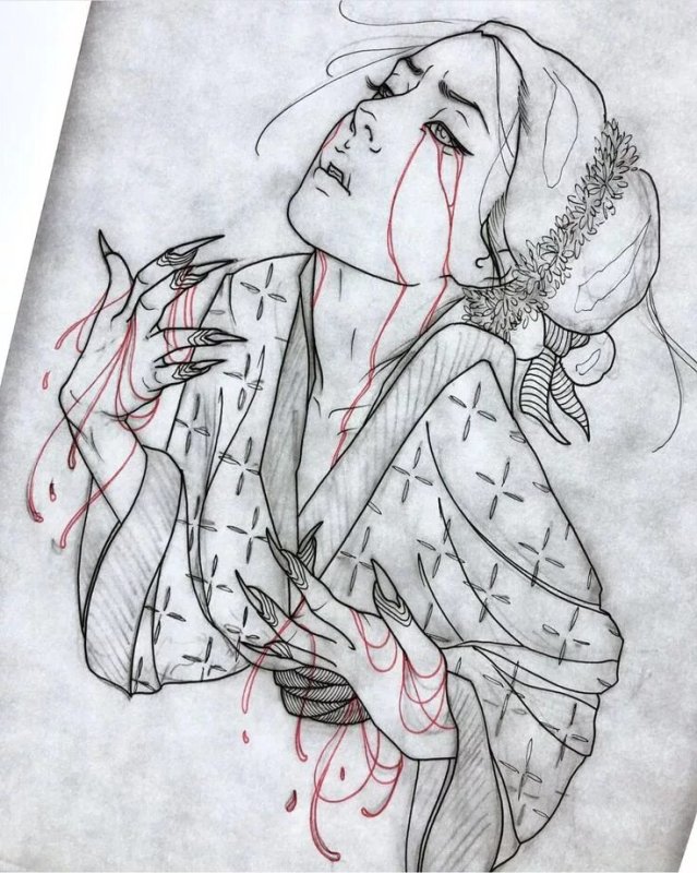 японская татуировка эскиз